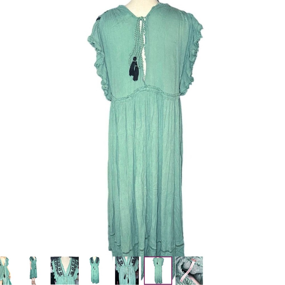 Free People Blue Midi Dress with Black Embroidery - Picture 5 of 5